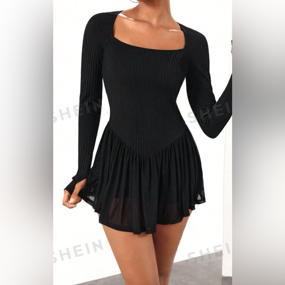 Long Sleeve Athletic Dress with Thumbholes